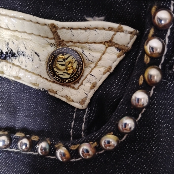 Vintage Coogi Jeans Women’s 11/12 (33) Dark Wash Animal Print Pocket Y2K 90s - Picture 8 of 16